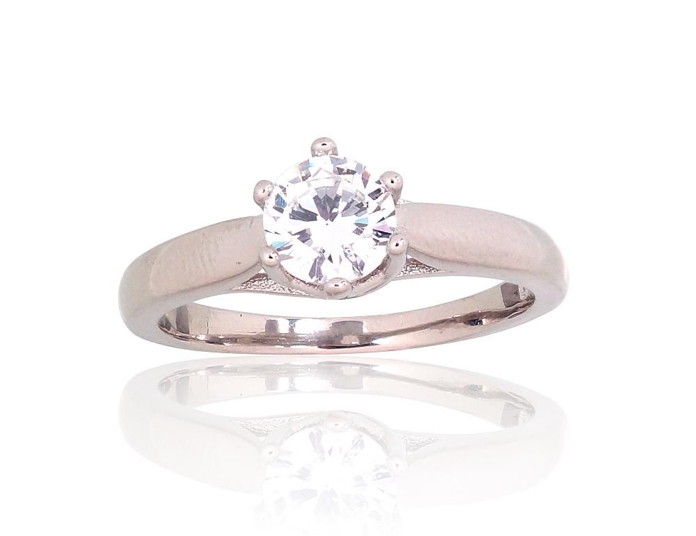 For Engagement Silver Ring A2101820PRhGrCZ