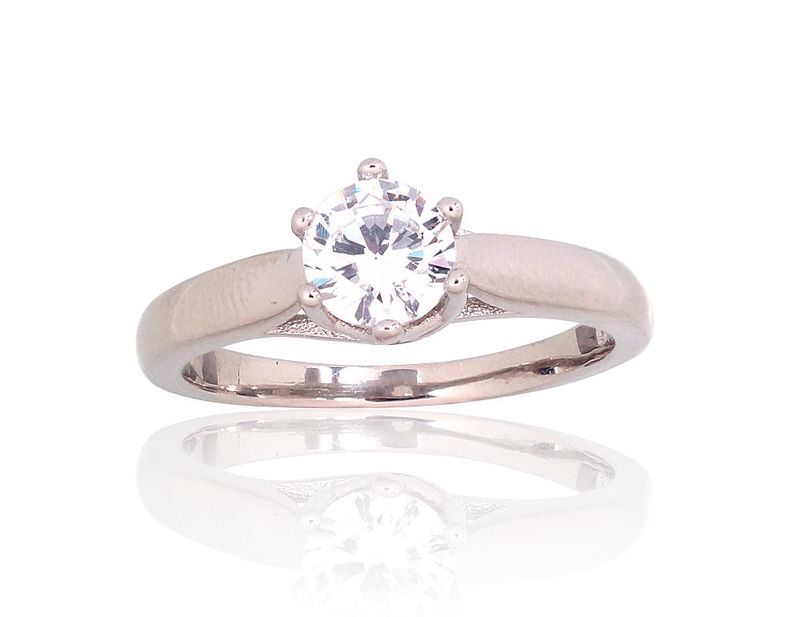 For Engagement Silver Ring A2101820PRhGrCZ