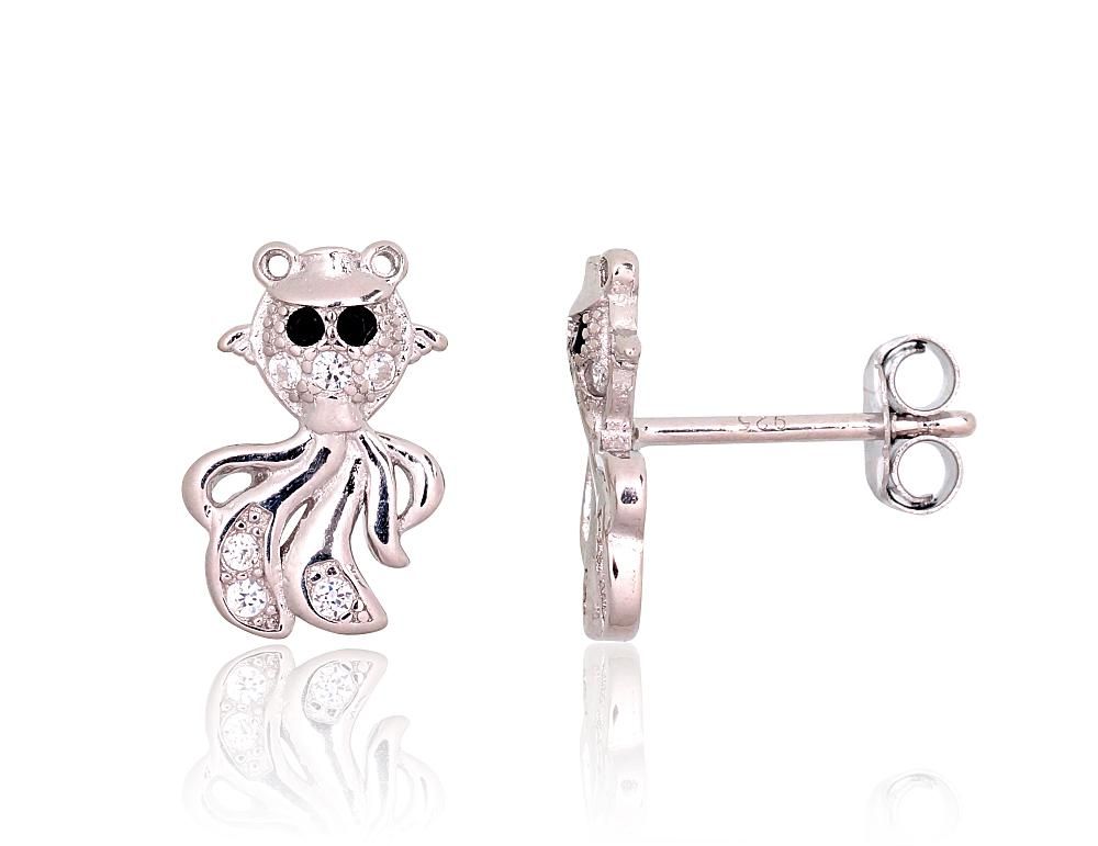 Silver Earrings A2203732PRhGrCZCZBK