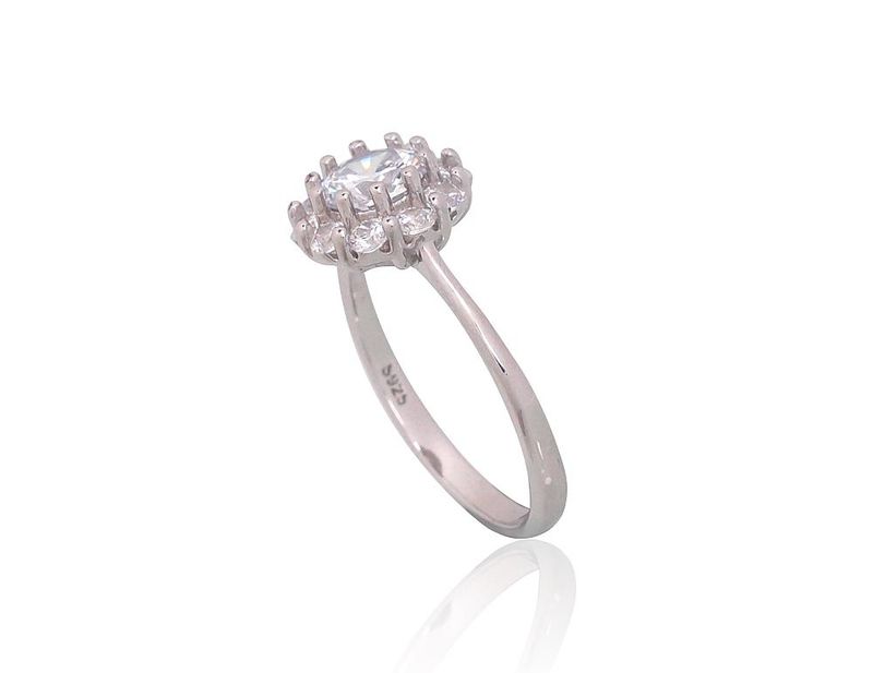 For Engagement Silver Ring A2101821PRhGrCZ