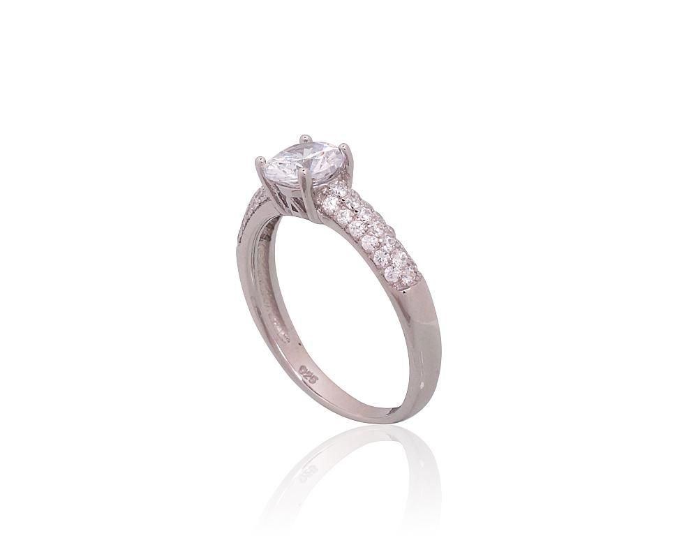 For Engagement Silver Ring A2101811PRhGrCZ
