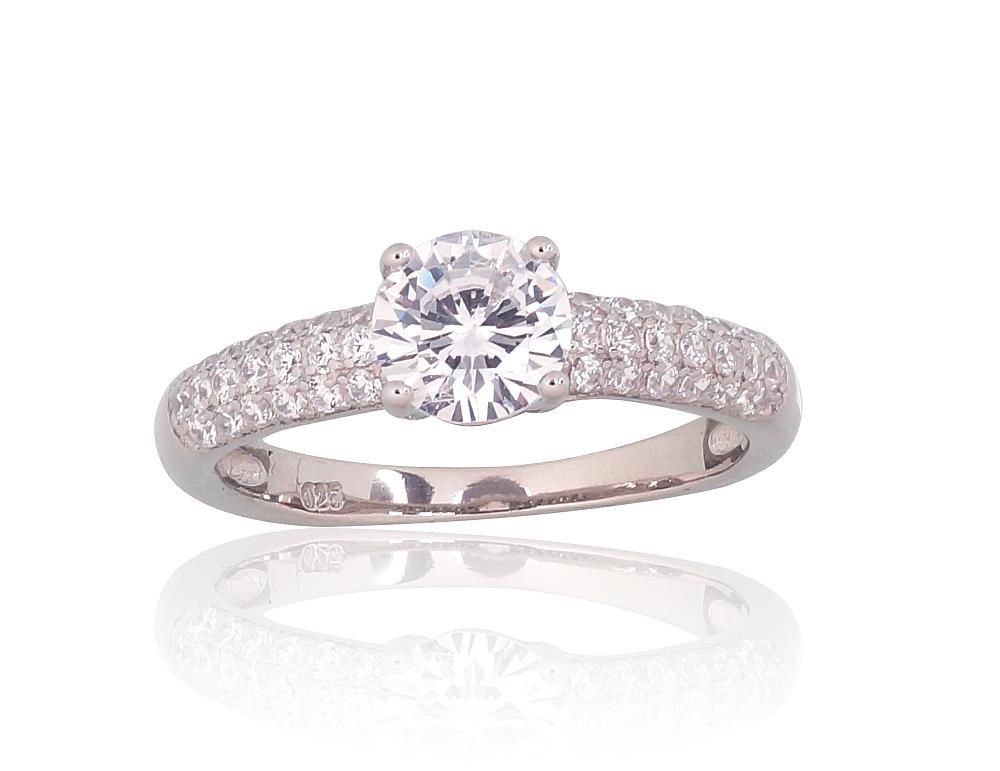 For Engagement Silver Ring A2101811PRhGrCZ