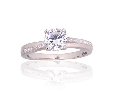 Engagement Silver Ring A2101812PRhGrCZ