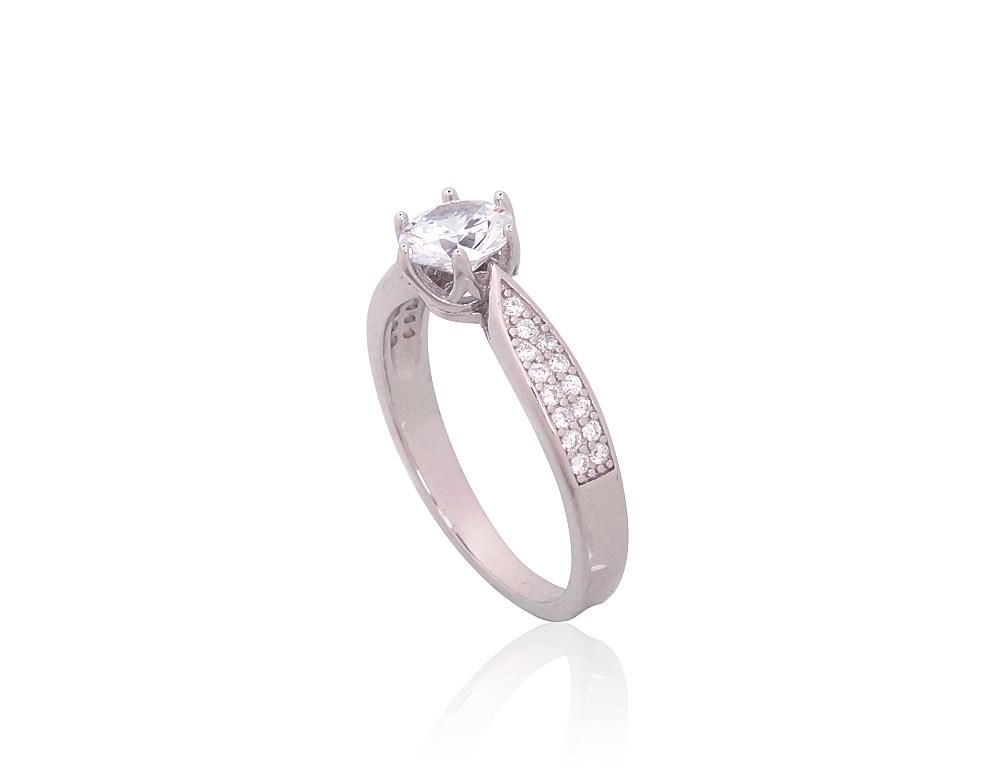 Engagement Silver Ring A2101813PRhGrCZ