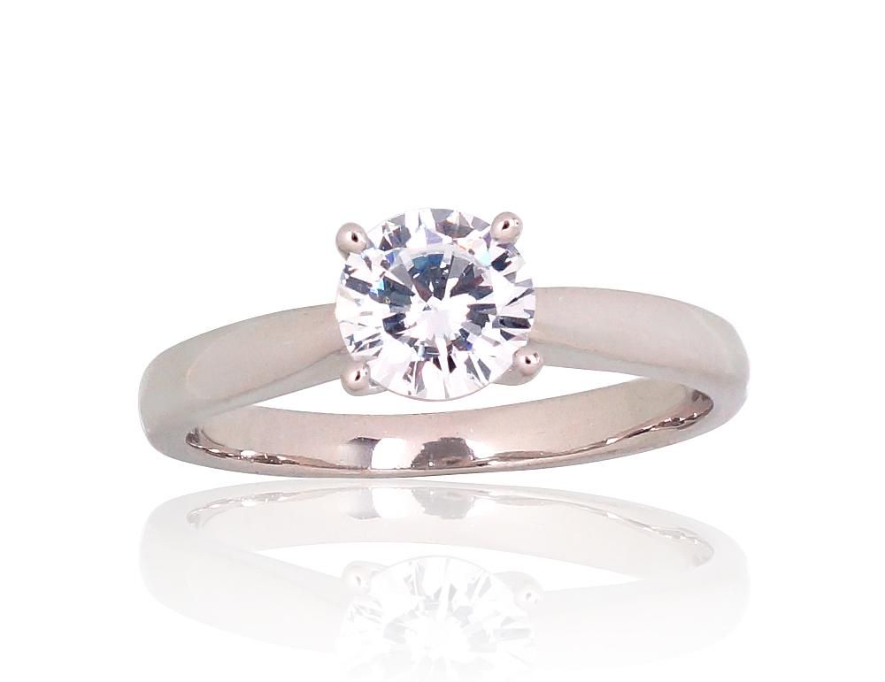 For Engagement Silver Ring A2101819PRhGrCZ