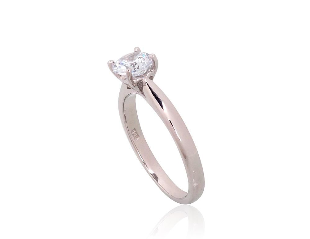 For Engagement Silver Ring A2101819PRhGrCZ