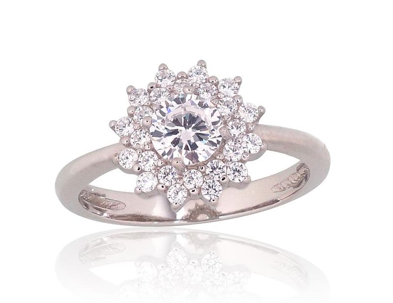 Engagement Silver Ring A2101822PRhGrCZ