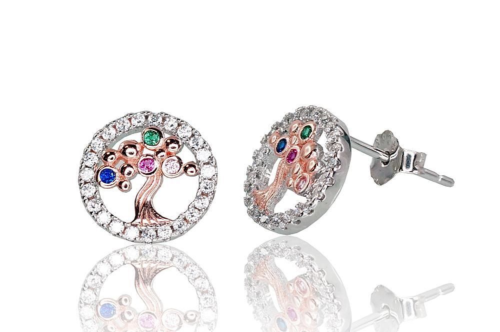 Silver Earrings A2202987PRhGrPAuRCZMIX