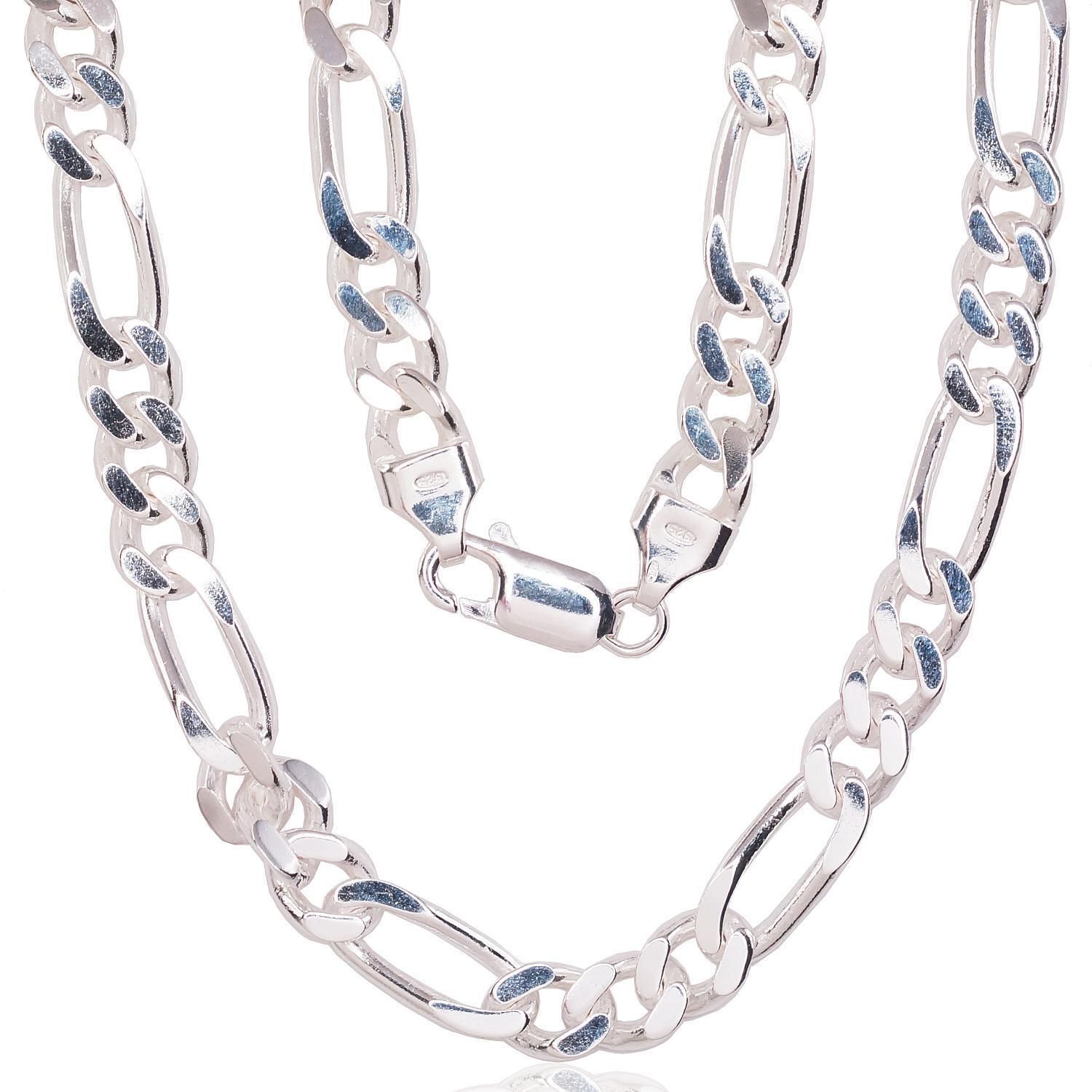 Men's silver chain crochet: Figaro, thickness: 7 mm