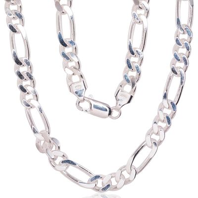 Men's silver chain crochet: Figaro, thickness: 7 mm