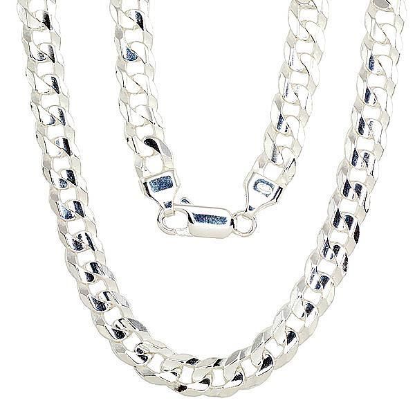 Men's silver chain crochet: Curb, thickness: 6.9 mm