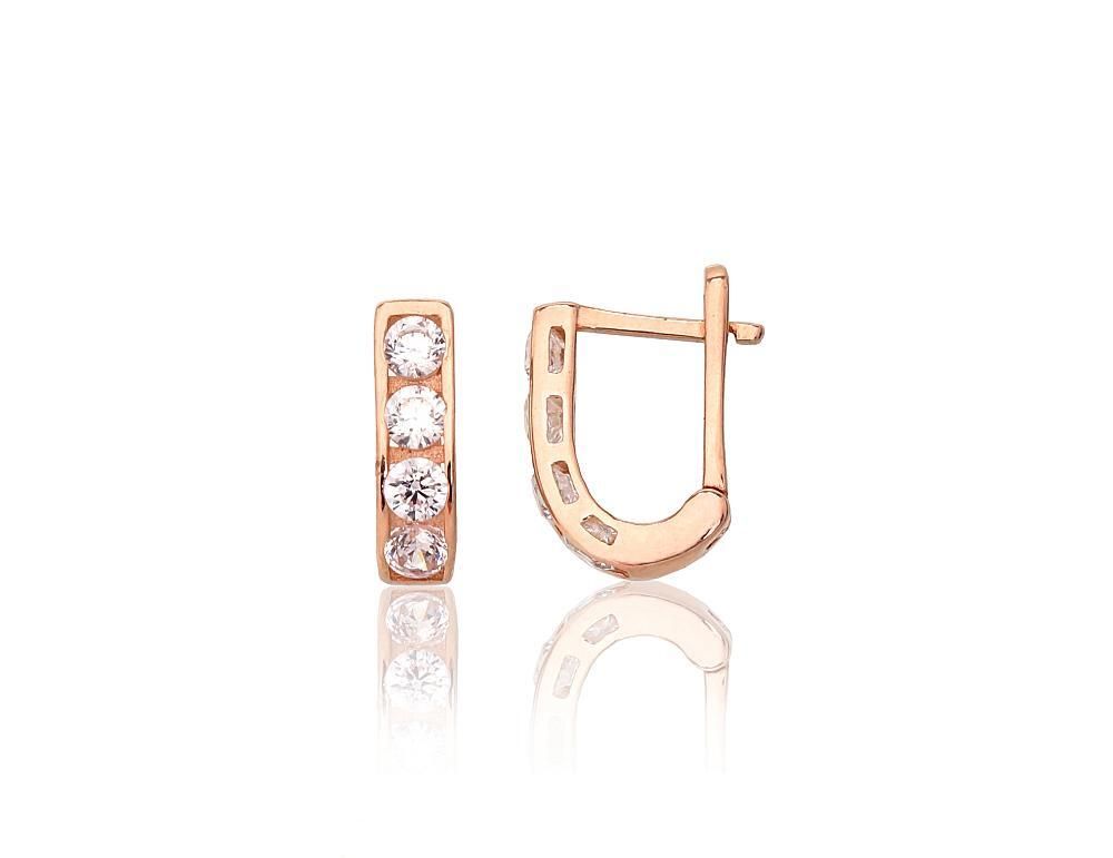 Gold Earrings with English Clasp A1201493AuRCZ
