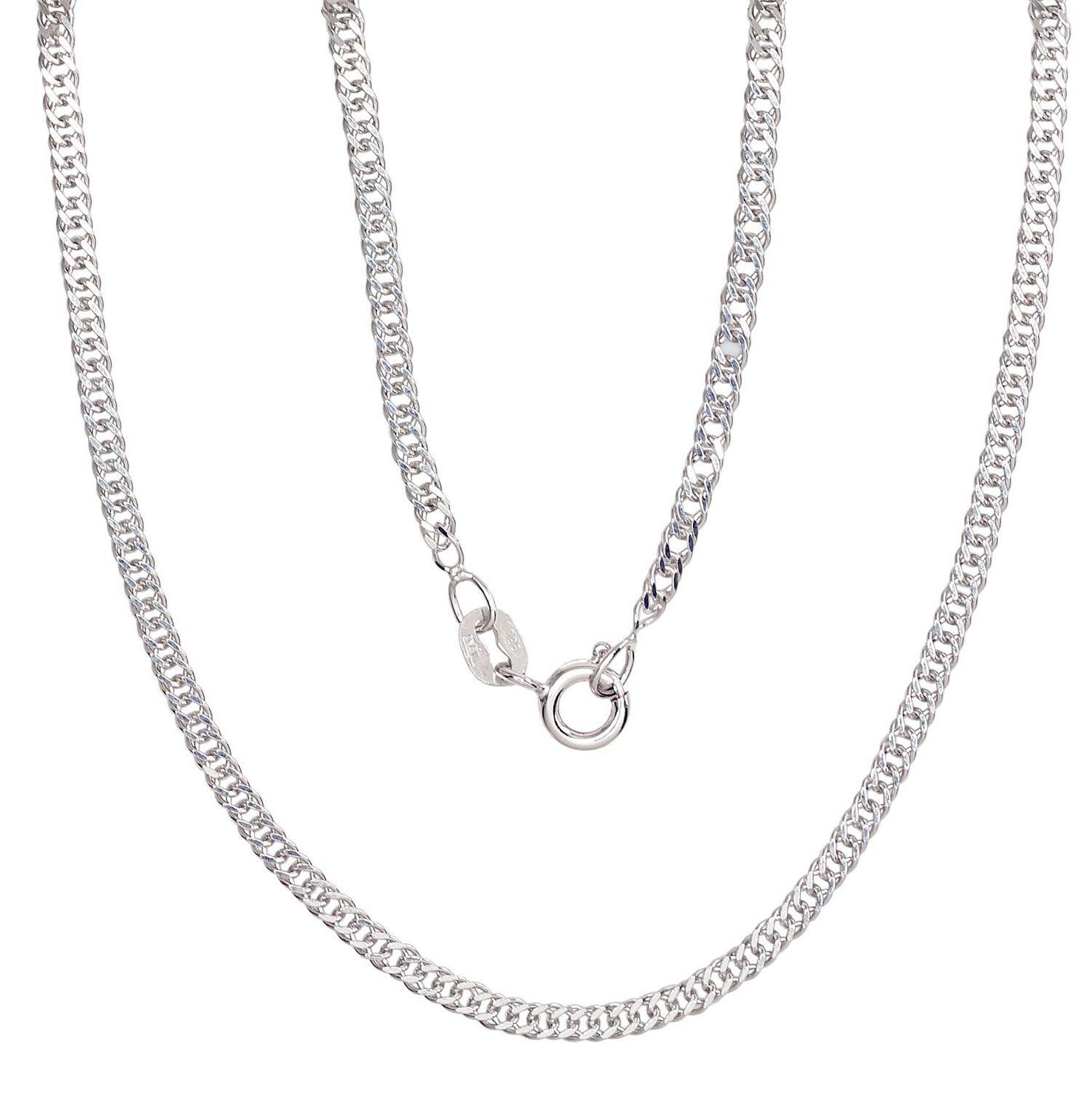 Men's Silver Chain Weave: Diamond, Thickness: 2 mm, Rhodium
