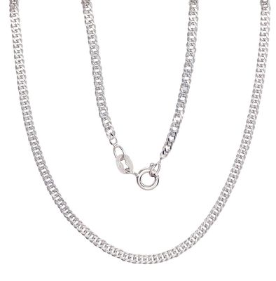 Men's Silver Chain Weave: Diamond, Thickness: 2 mm, Rhodium