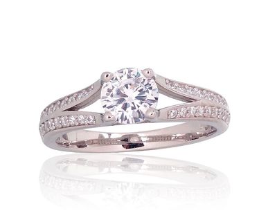 For Engagement Silver Ring A2101815PRhGrCZ