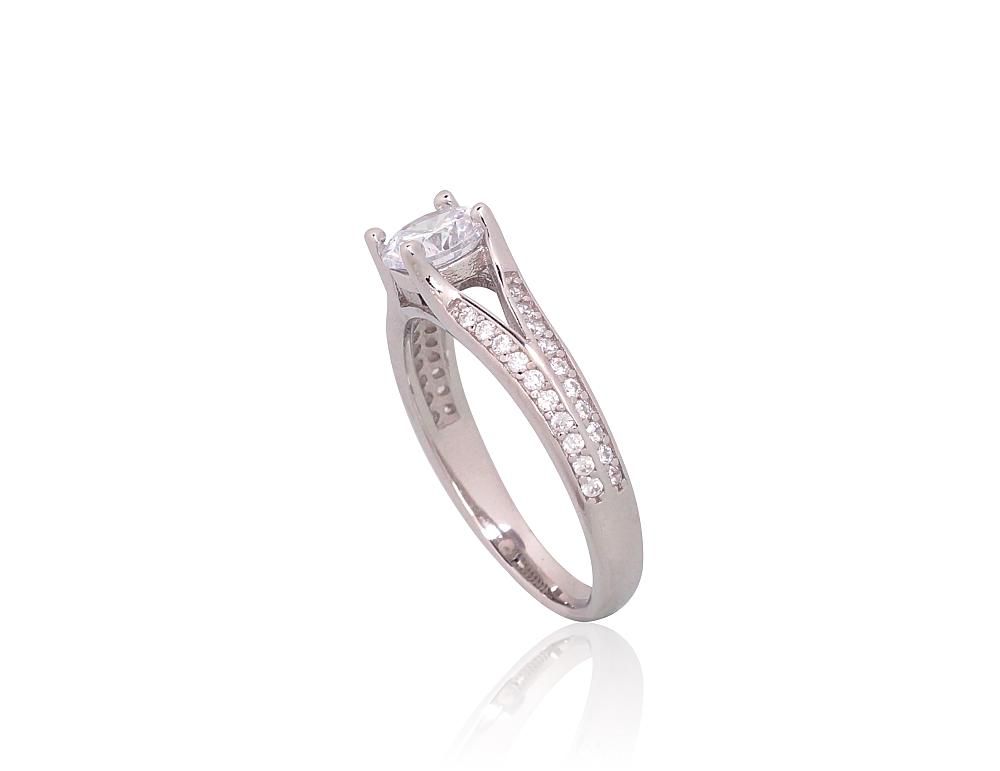 For Engagement Silver Ring A2101815PRhGrCZ