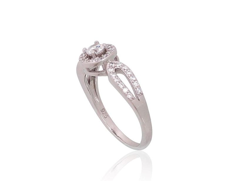 For Engagement Silver Ring A2101817PRhGrCZ