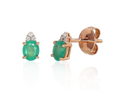 Emerald and Diamond High Earrings A1200248AEM