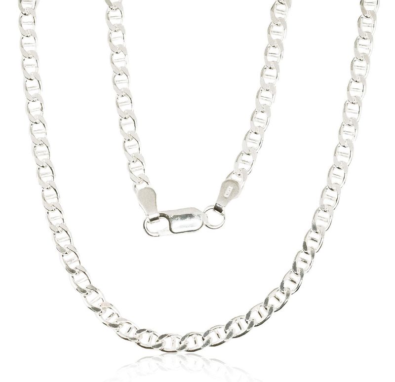 Men's Silver Chain: Marina, Diamond Edgework, Thickness: 3 mm A2400068