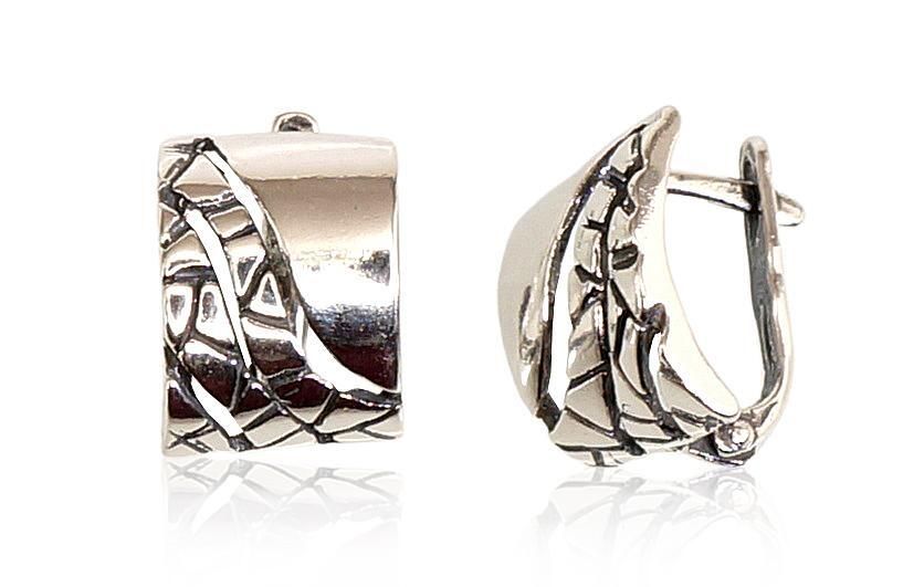 Silver earrings with Lever backs A2201104POxBk