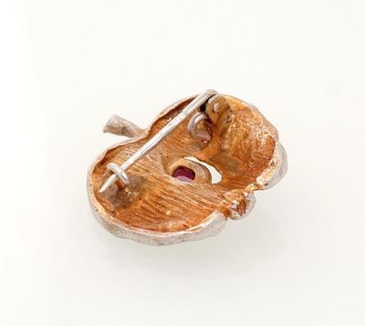 Broschen für Damen, mit Öse, Granat, Metall Silber, 925, Modell 2920139(Matt+POx-MattY)_G…