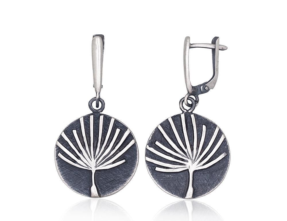 Silver earrings with Lever backs A2203778MattPOxMattBk