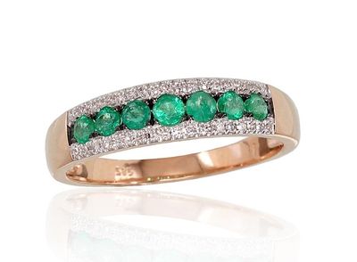 Mit Edelstein-Goldring A1100664AuRPRhWPRhBkDIEM