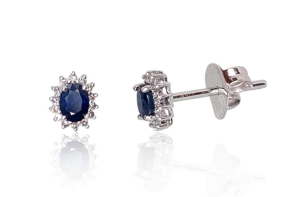 Diamond and Sapphire Earrings A1200249AuWDISA