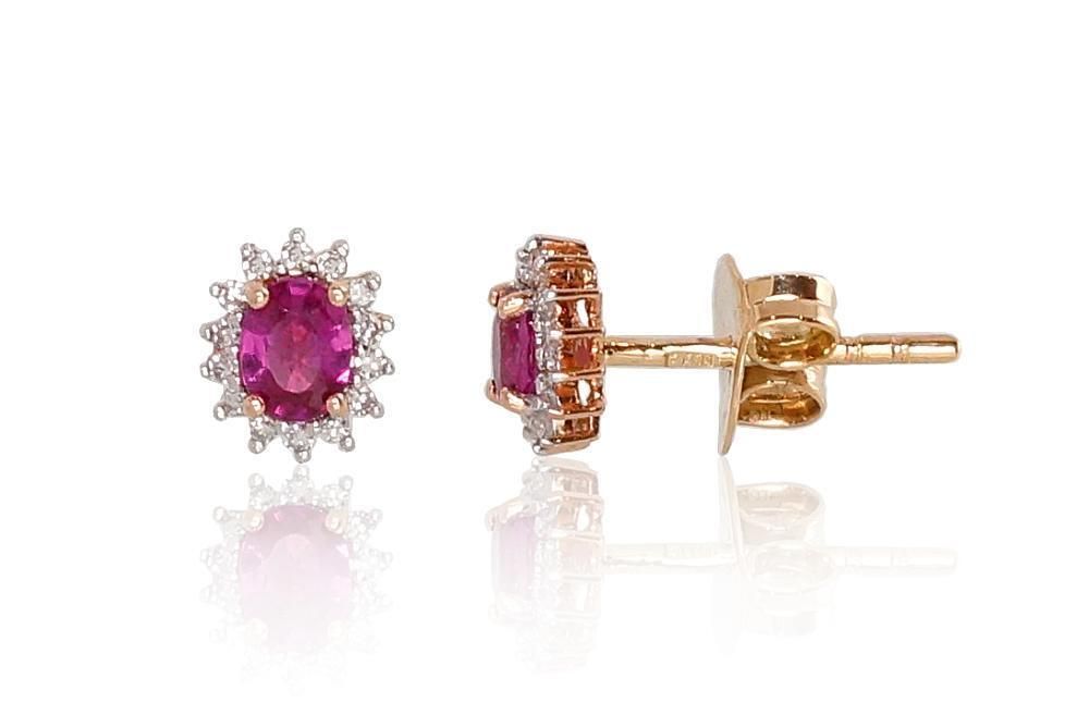 Ruby and diamond earrings A1200249AuRPRhWDIRB