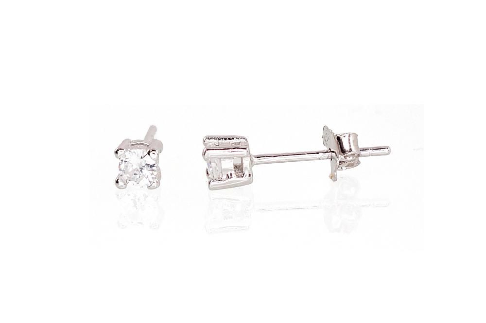 Silver Earrings A2202994PRhGrCZ