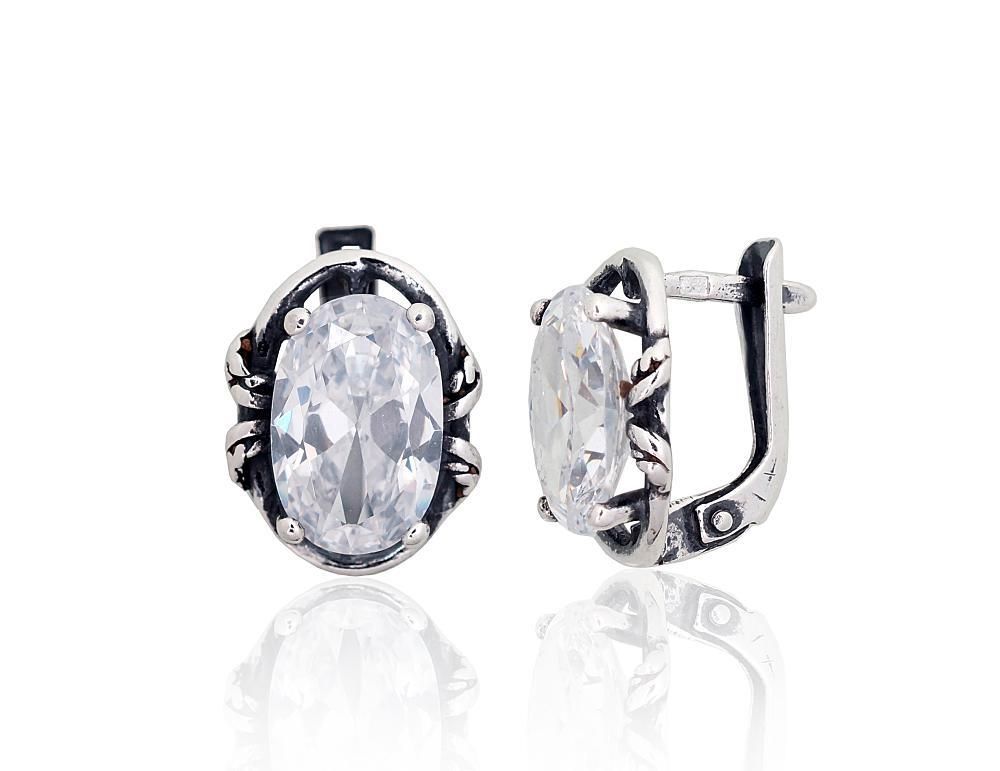 Silver earrrins lever backs A2201119POxBkCZ