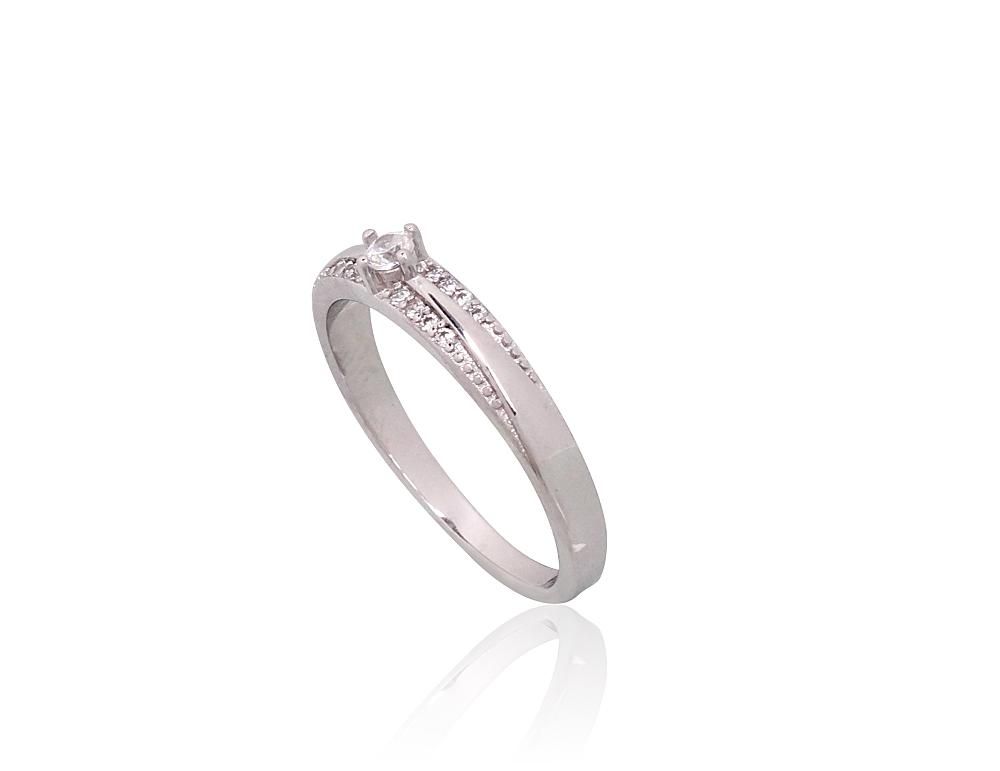 Engagement Silver Ring A2101810PRhGrCZ