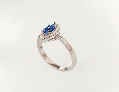 Silver ring A2101623PRhGrCZCZB