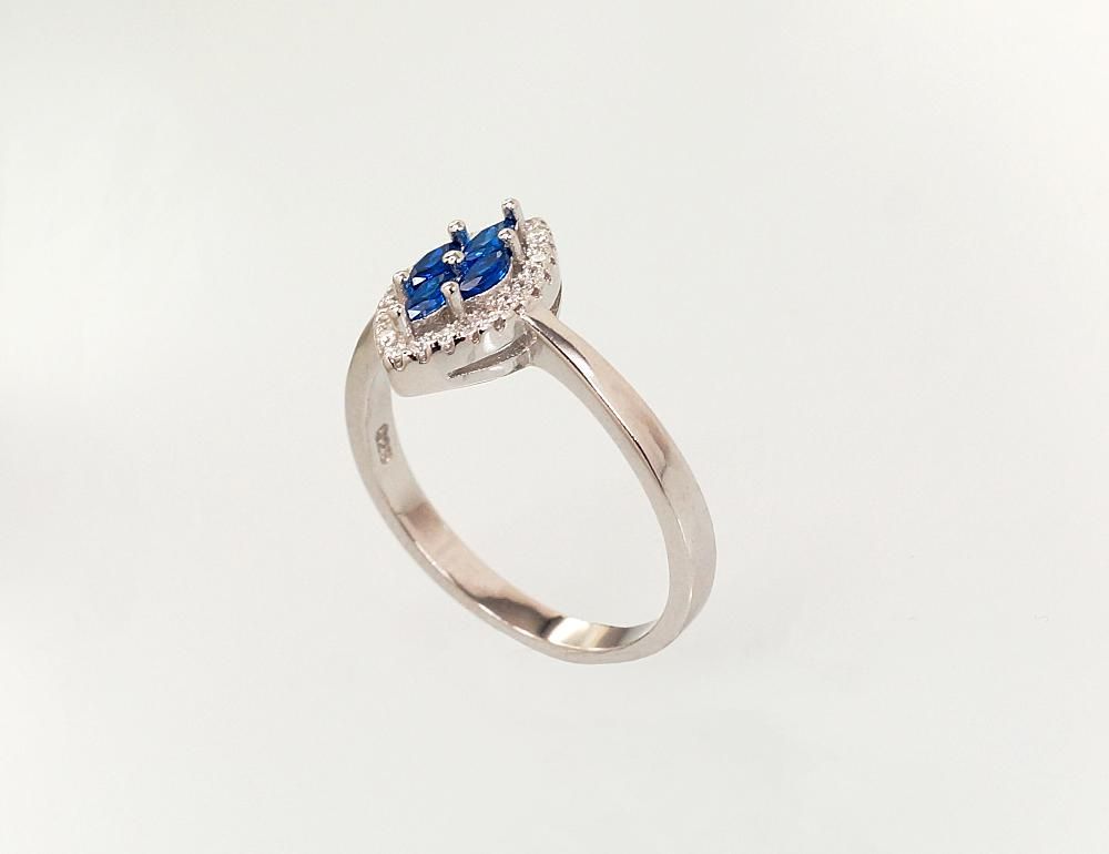 Silver ring A2101623PRhGrCZCZB
