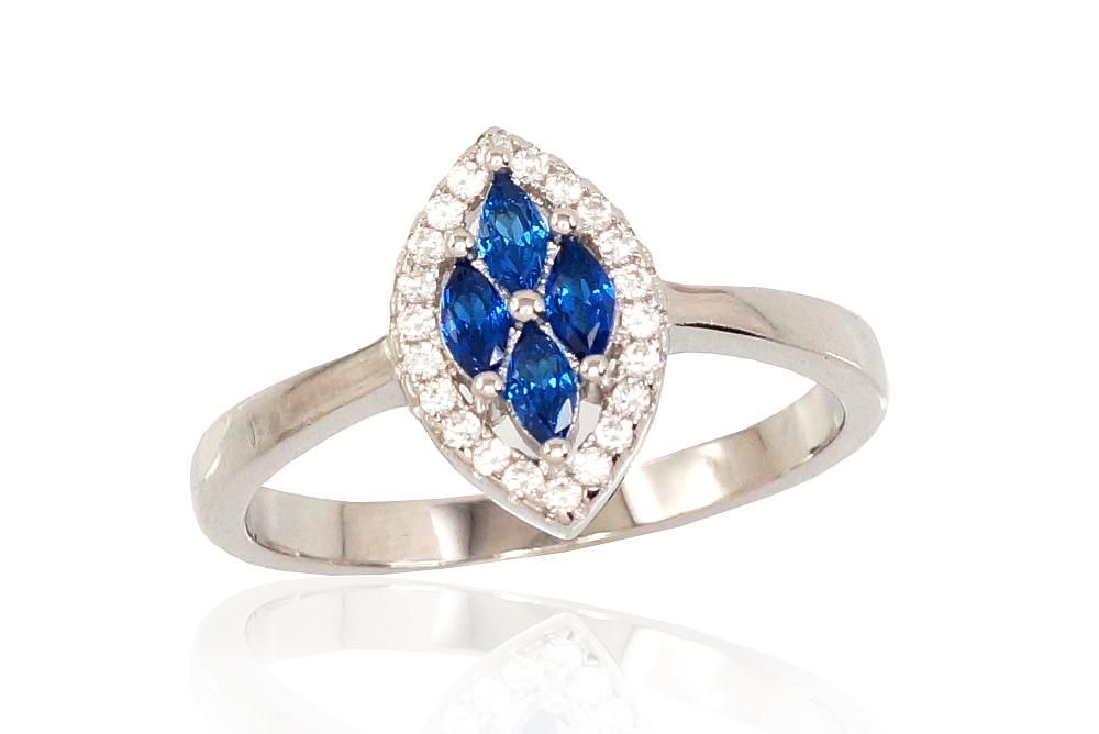 Silver ring A2101623PRhGrCZCZB