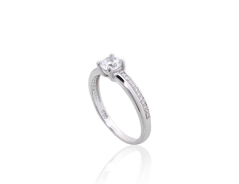 Engagement Silver Ring A2101852PRhGrCZ