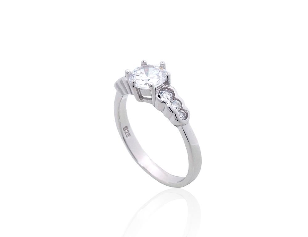 For Engagement Silver Ring A2101853PRhGrCZ