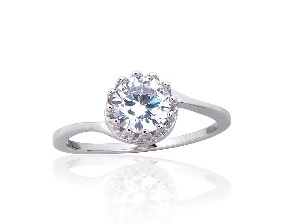 Engagement Silver Ring A2101855PRhGrCZ