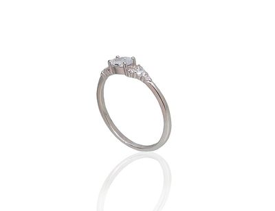 Silver Ring A2101799PRhGrCZ