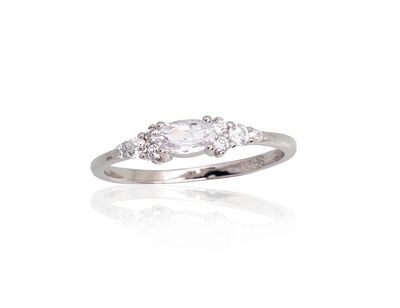 Silver Ring A2101799PRhGrCZ