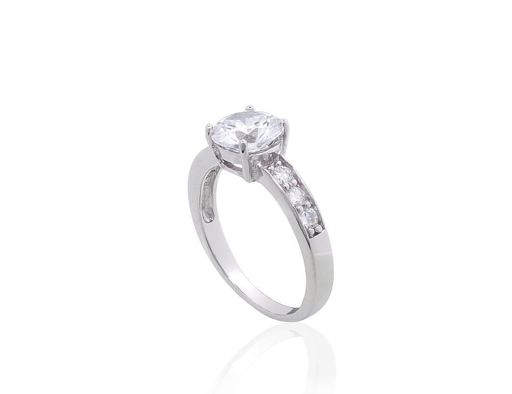 Engagement Silver Ring A2101854PRhGrCZ