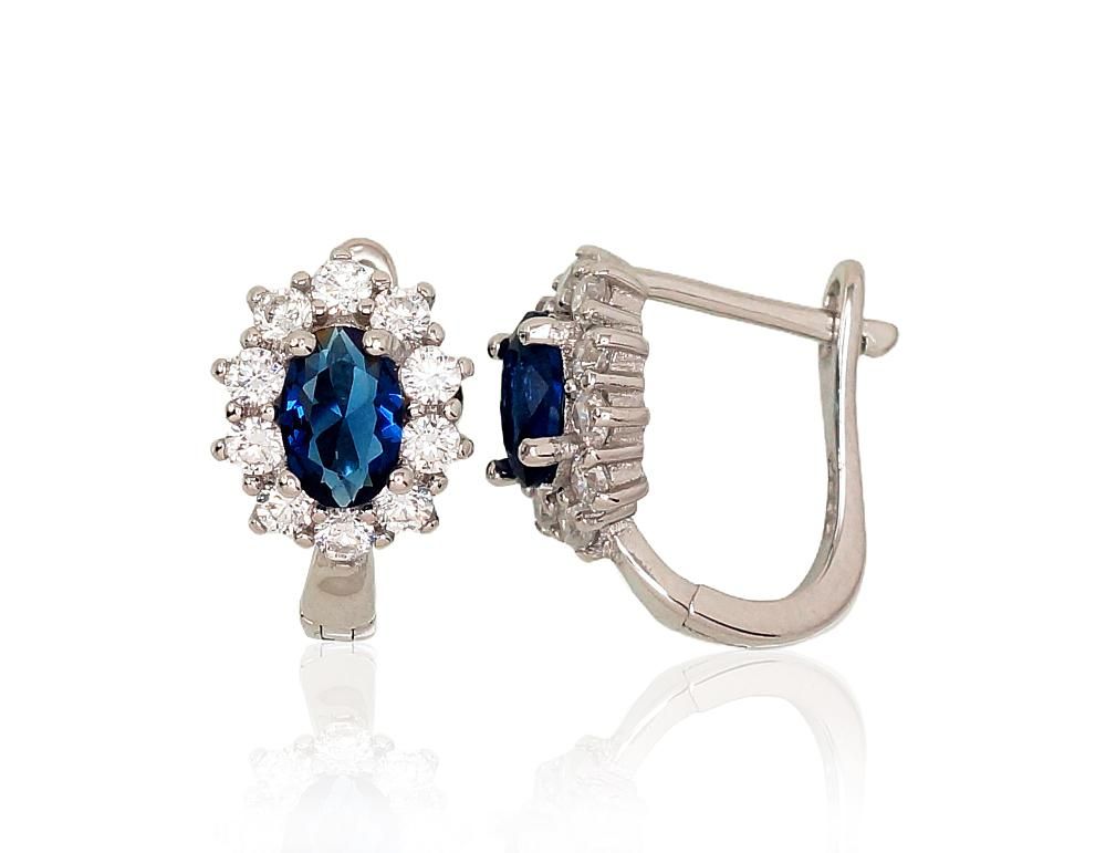 Silver Earrings English Clasp A2202986PRhGrCZCZB