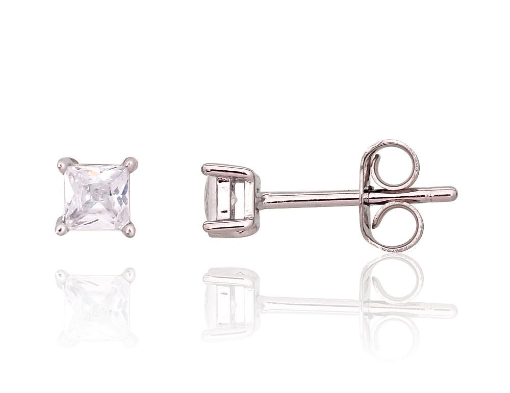 Silver Earrings A2203739PRhGrCZ