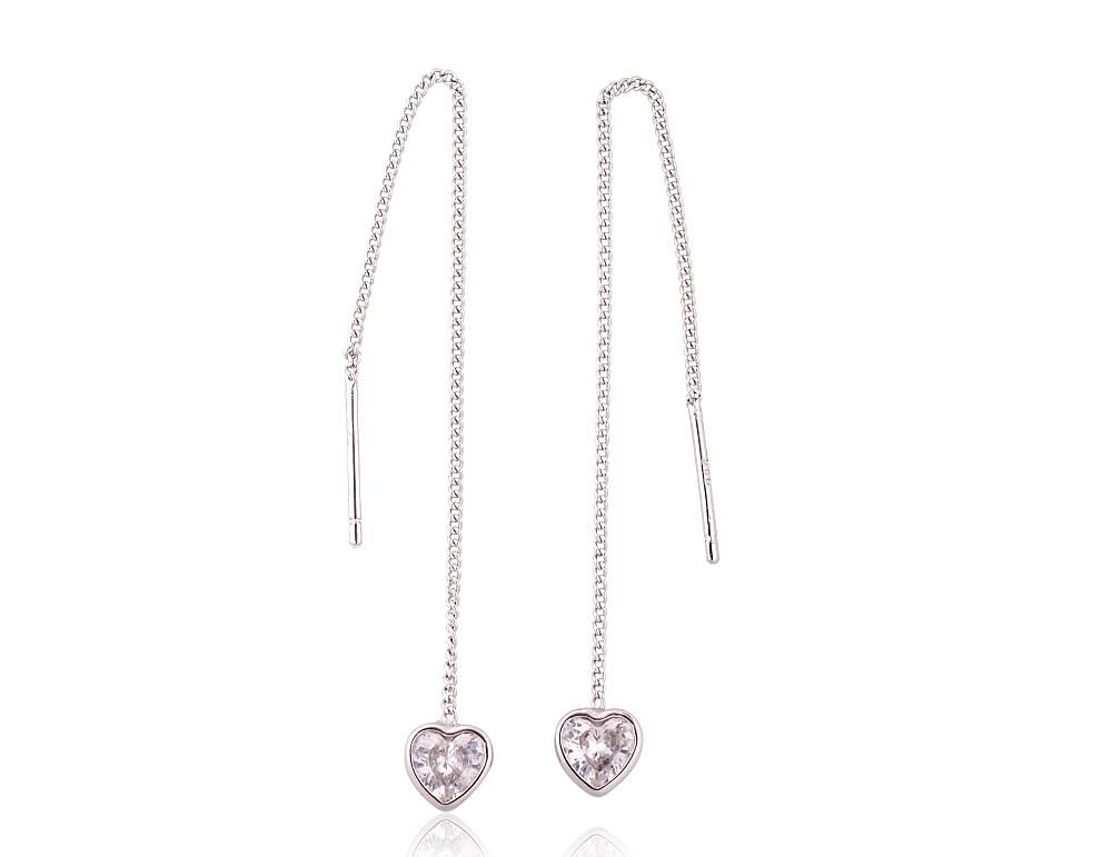 Silver earrings A2203746PRhGrCZ