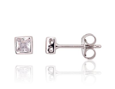 Silver Earrings A2203736PRhGrCZ
