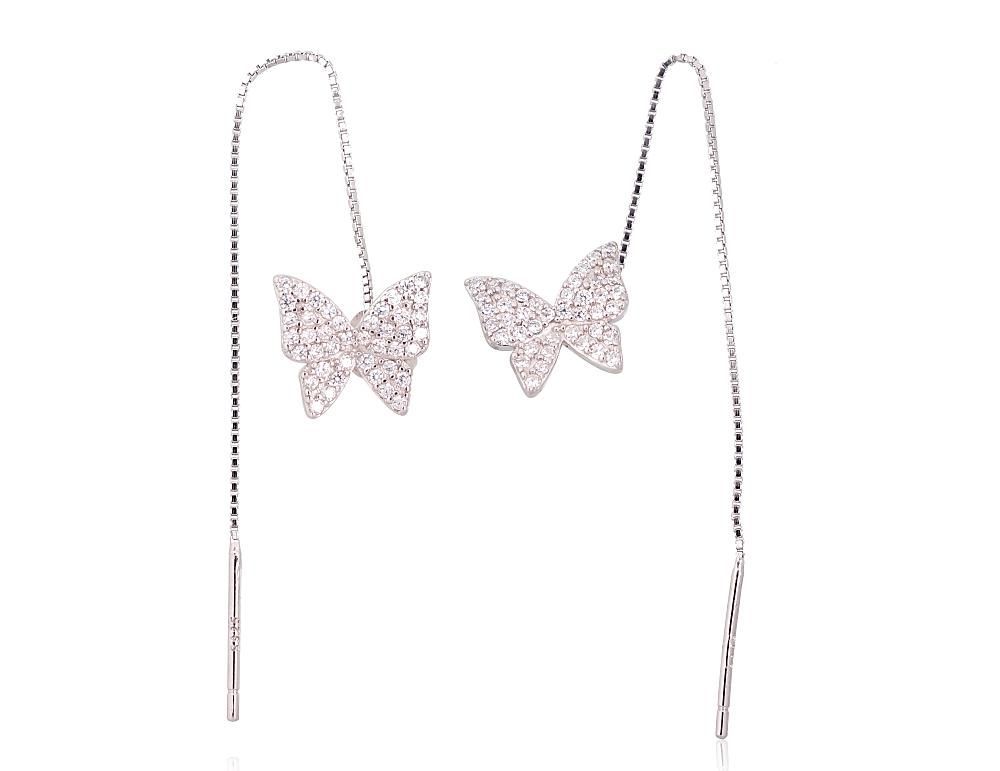 Silberne Ohrringe A2203747PRhGrCZ