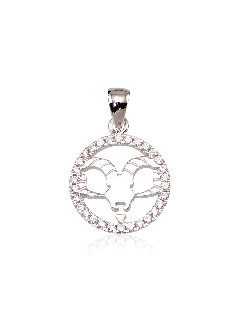 Silver Zodiac Aries A2300383PRhGrCZ
