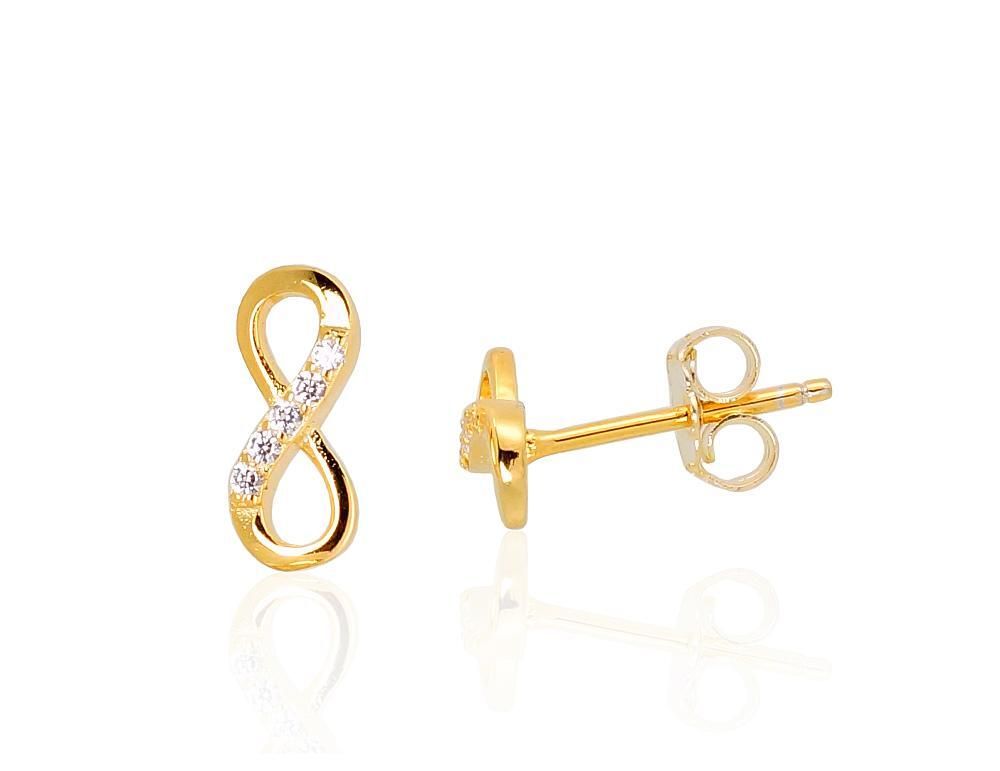 Infinity Sign Gold Plated Silver Earrings A2202989PA
