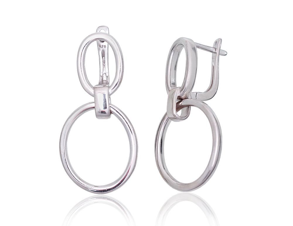 Silver Earrings with English Clasp A2203856PRhGr