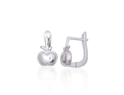 Silver Earrings with English Clasp A2203857PRhGr